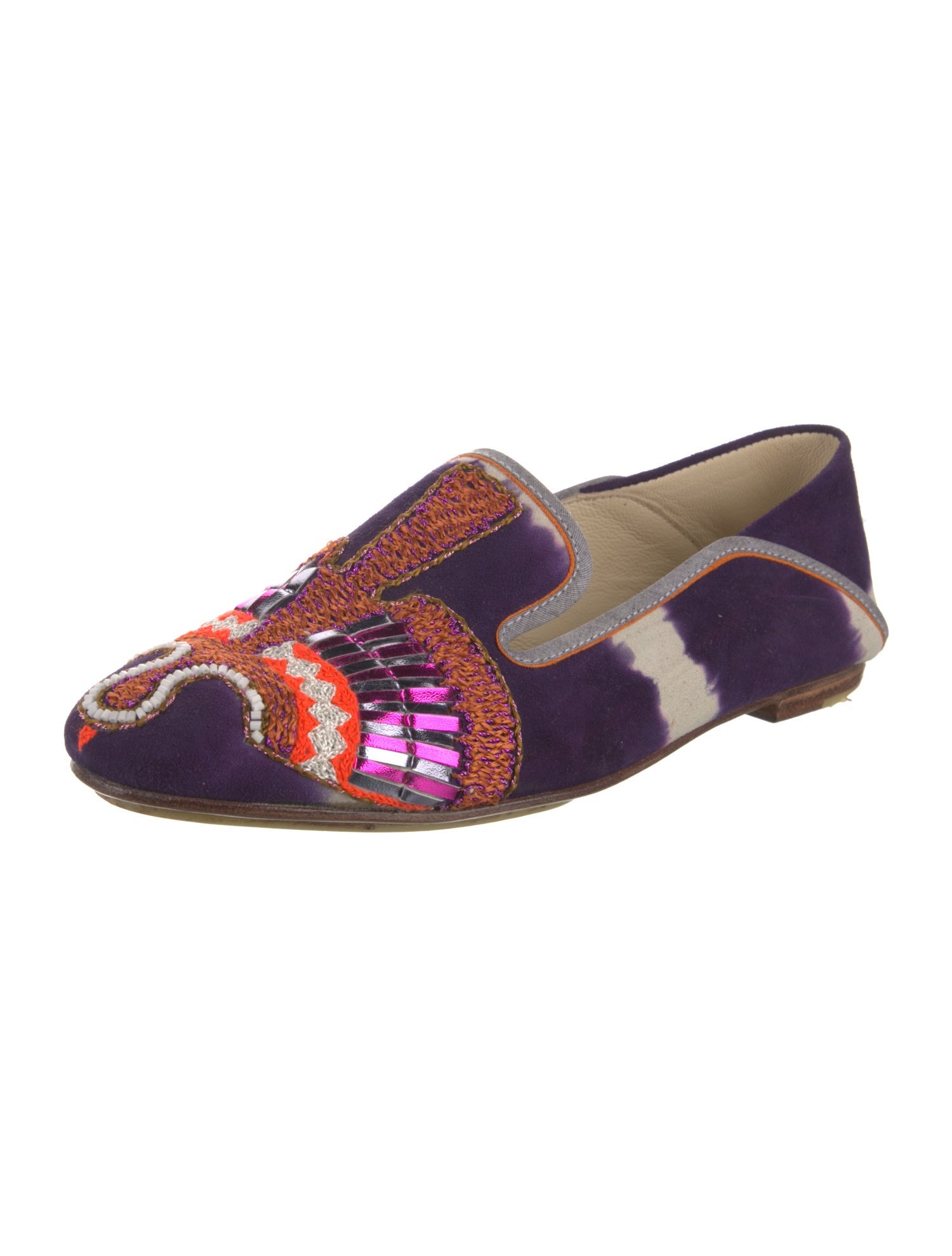 Meher Kakalia Suede Printed Loafers